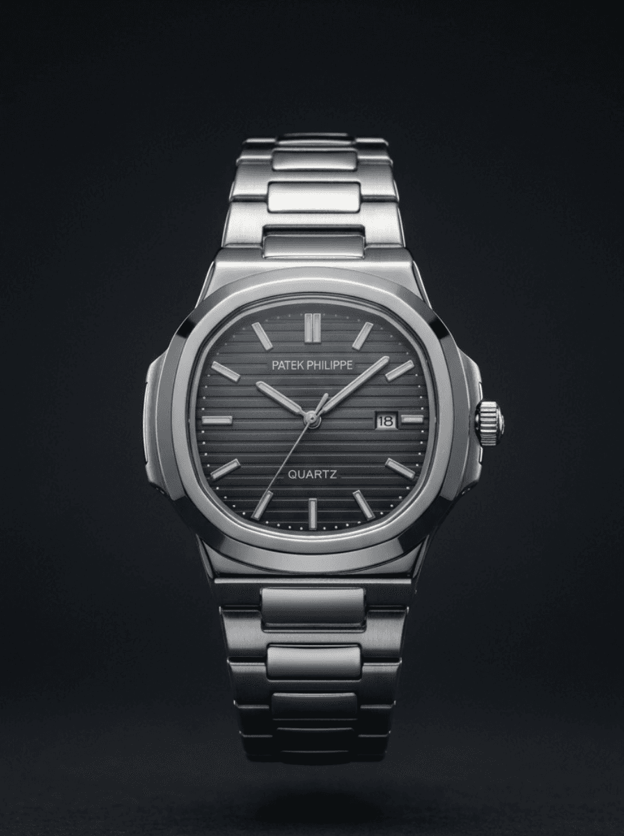 Men's Classic Octagonal Quartz Watch with Stainless Steel Bracelet