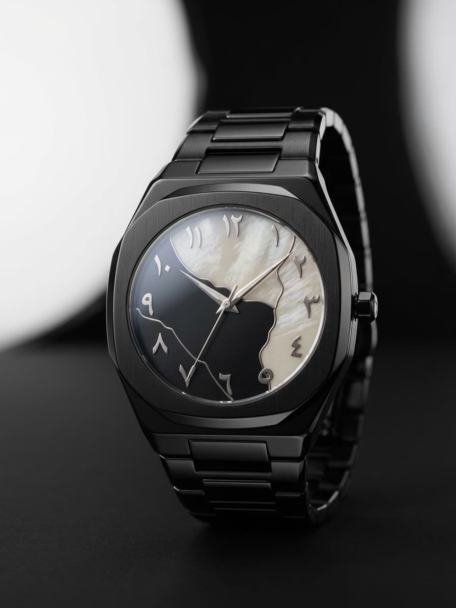 Arabic Numeral Marble Dial Quartz Watch alternate view